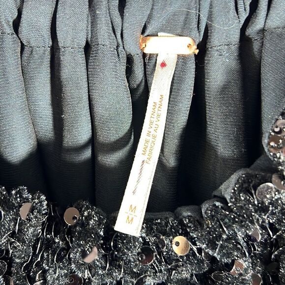 FREE PEOPLE NOVA SEQUINED EMBELLISHED MINI DRESS IN BLACK NEW MEDIUM - Picture 8 of 8